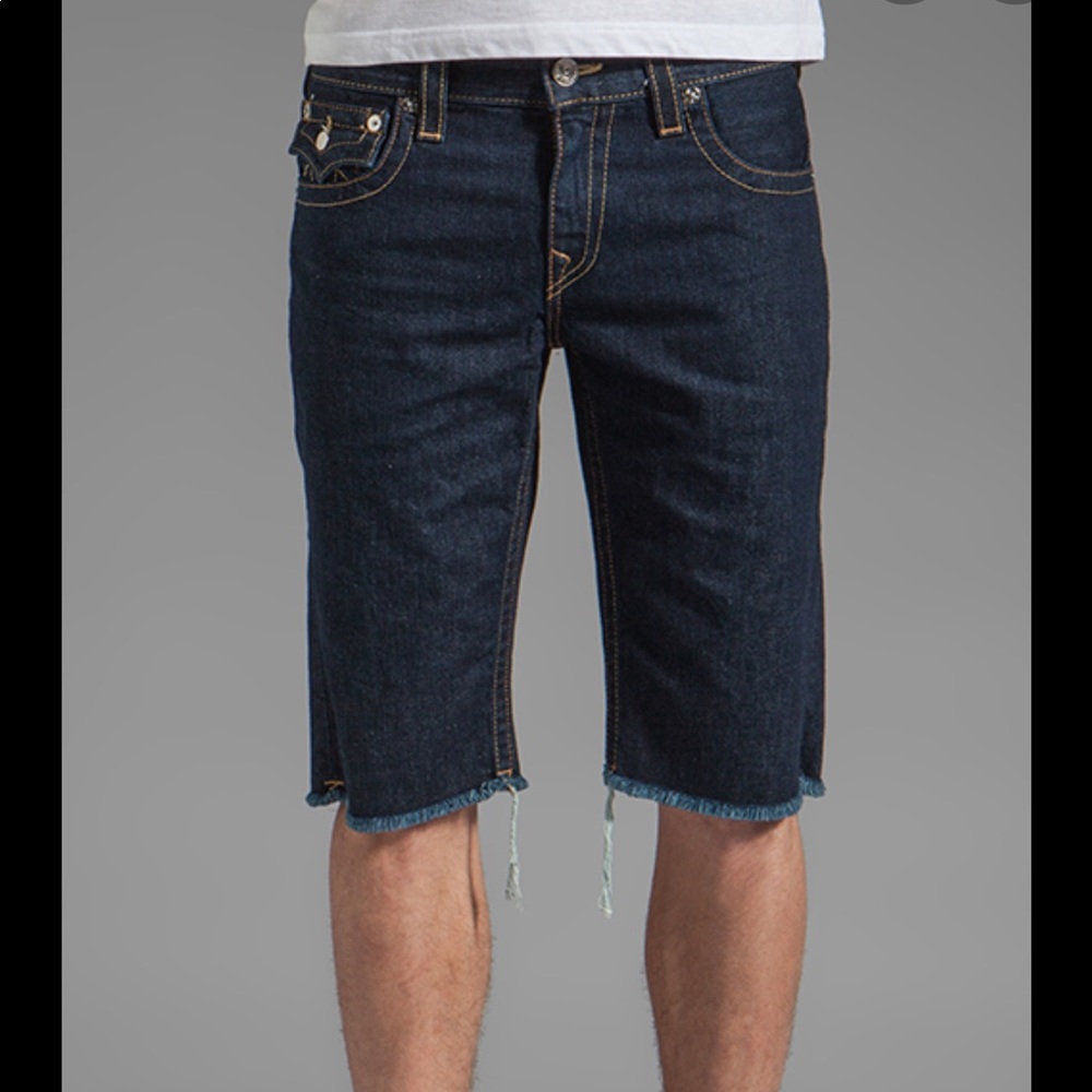 True Religion Ricky Cut Off Denim Shorts